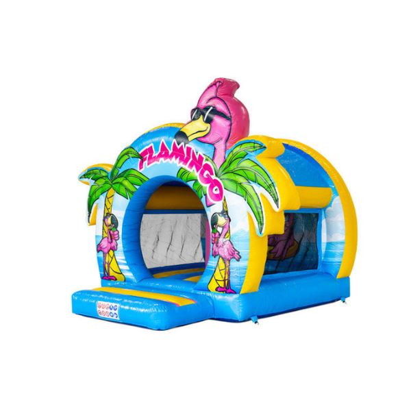 Springkussen Flamingo met dak Springkussen Flamingo met dak